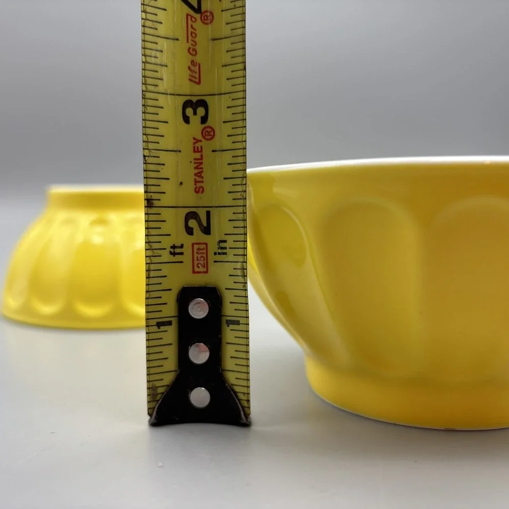 Crate and Barrel Bowls, Column Design, Dessert/Fruit/Sauce/All Purpose Yellow